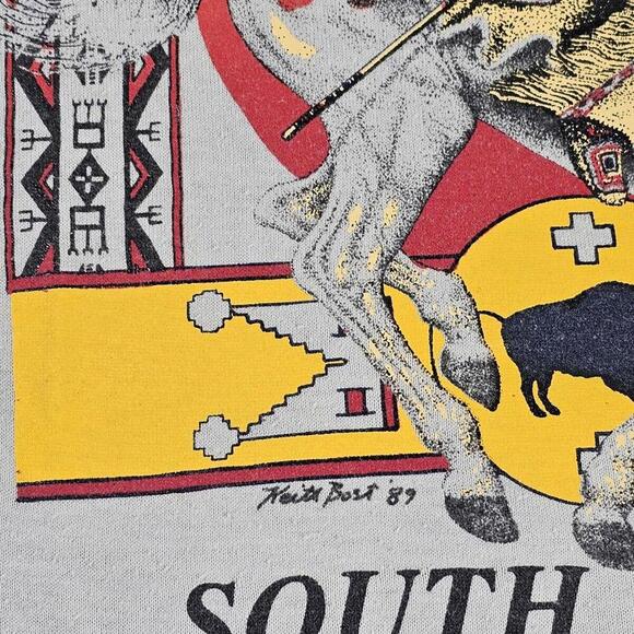 Vintage 1989 Keith Bost South Dakota Native American Single Stitch T-shirt Large - Picture 3 of 12
